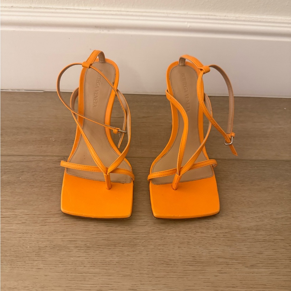 Bottega Veneta Orange Strappy Heels